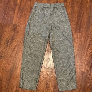 Aritzia Wilfred plaid houndstooth straight leg pants cropped wool new NWOT